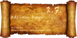 Kántor Fanni névjegykártya