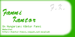 fanni kantor business card